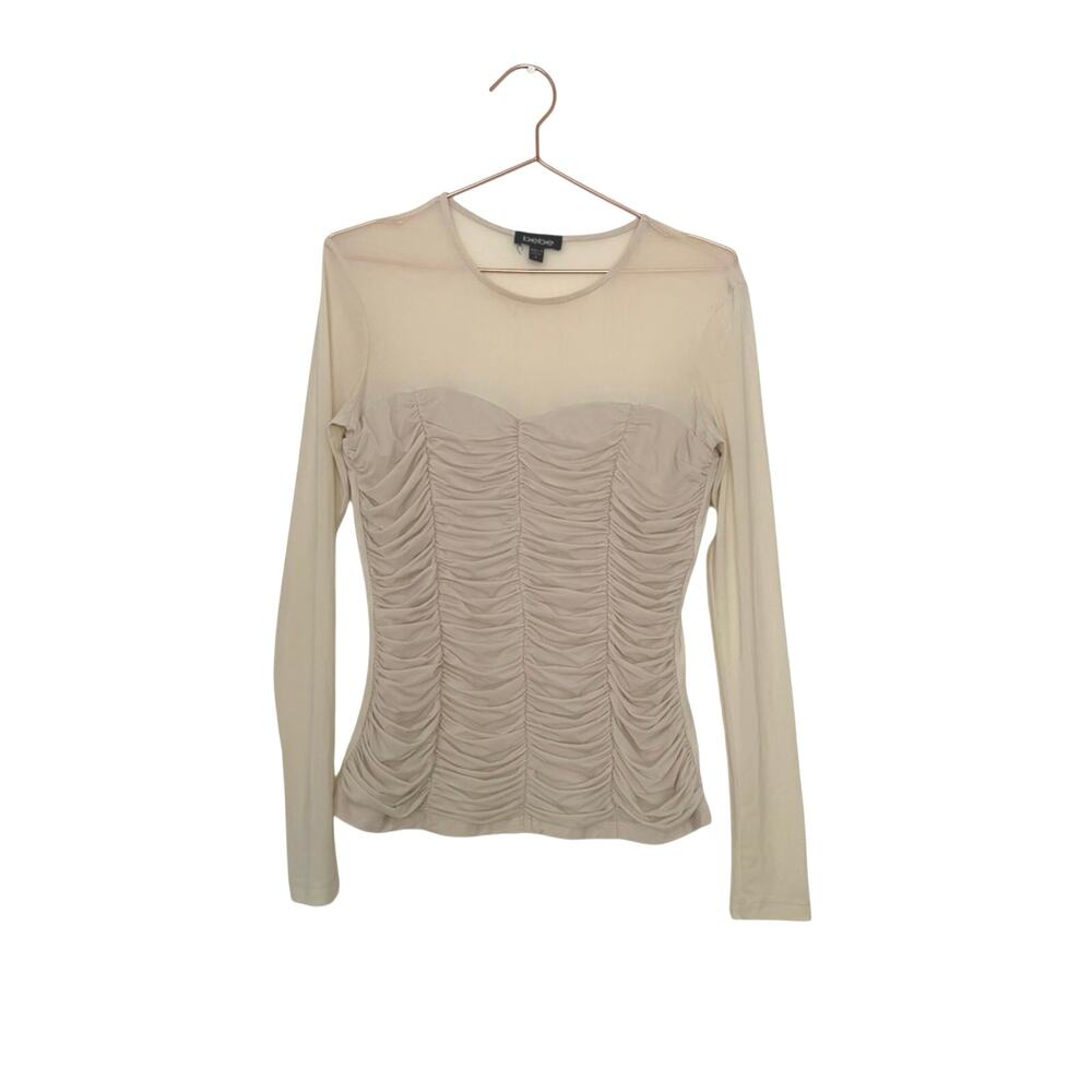 Bebe Chic Ruched Long Sleeve Blouse